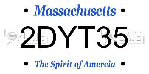 2DYT35 Massachusetts License Plate