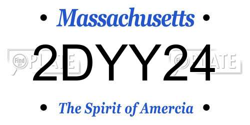 2DYY24 Massachusetts License Plate