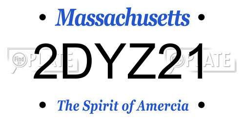 2DYZ21 Massachusetts License Plate