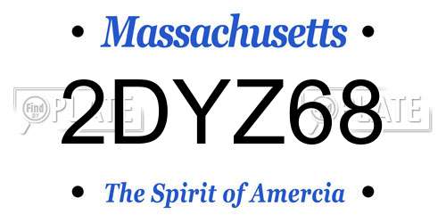 2DYZ68 Massachusetts License Plate