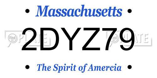 2DYZ79 Massachusetts License Plate