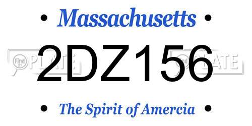 2DZ156 Massachusetts License Plate