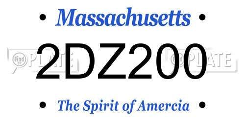 2DZ200 Massachusetts License Plate