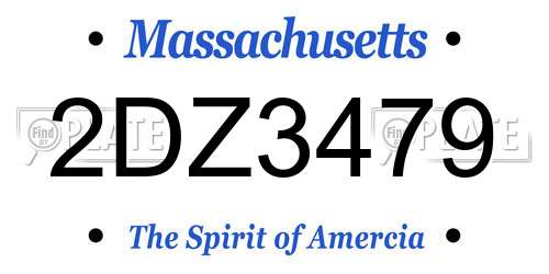 2DZ3479 Massachusetts License Plate