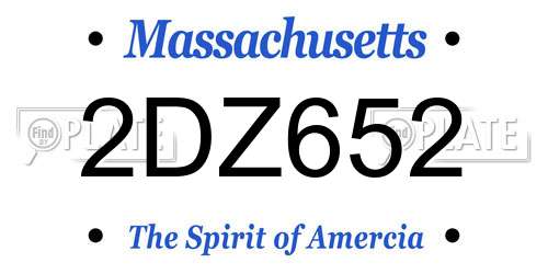 2DZ652 Massachusetts License Plate