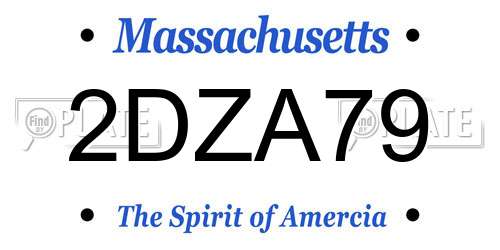 2DZA79 Massachusetts License Plate