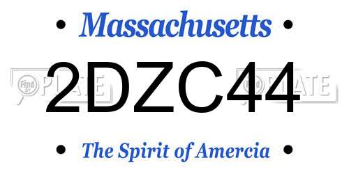 2DZC44 Massachusetts License Plate