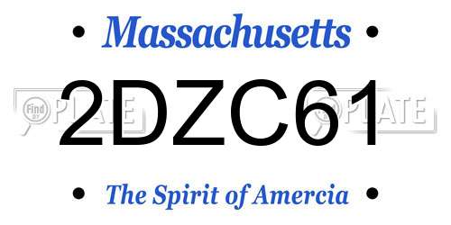2DZC61 Massachusetts License Plate