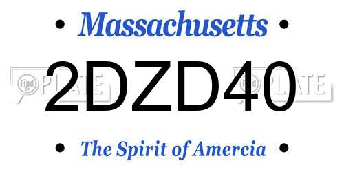 2DZD40 Massachusetts License Plate