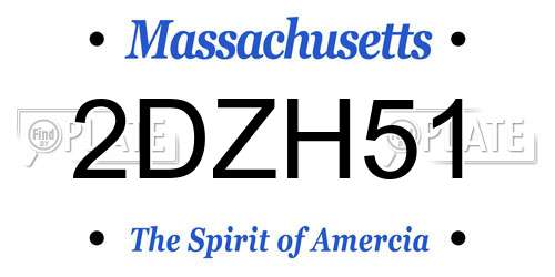 2DZH51 Massachusetts License Plate