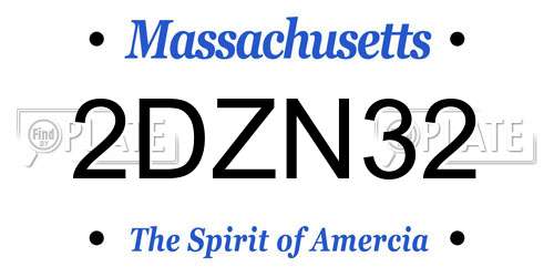 2DZN32 Massachusetts License Plate