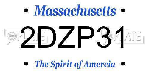 2DZP31 Massachusetts License Plate