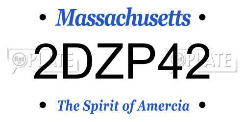 2DZP42 Massachusetts License Plate
