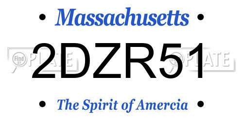 2DZR51 Massachusetts License Plate