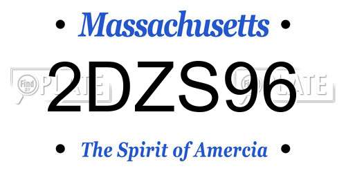 2DZS96 Massachusetts License Plate
