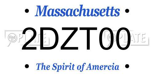2DZT00 Massachusetts License Plate