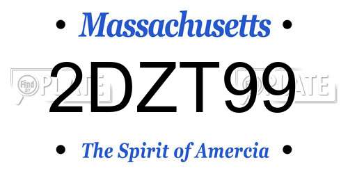 2DZT99 Massachusetts License Plate