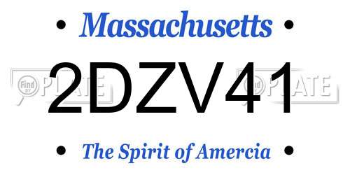 2DZV41 Massachusetts License Plate