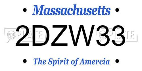 2DZW33 Massachusetts License Plate