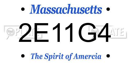 2E11G4 Massachusetts License Plate