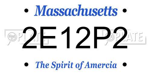 2E12P2 Massachusetts License Plate