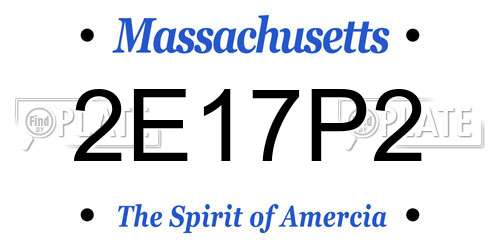 2E17P2 Massachusetts License Plate