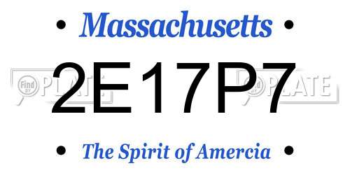 2E17P7 Massachusetts License Plate