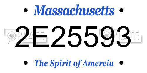 2E25593 Massachusetts License Plate