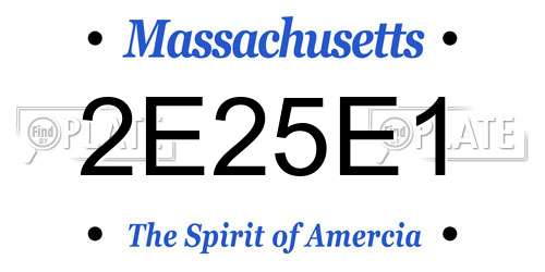 2E25E1 Massachusetts License Plate