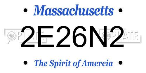 2E26N2 Massachusetts License Plate