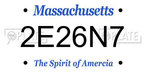 2E26N7 Massachusetts License Plate