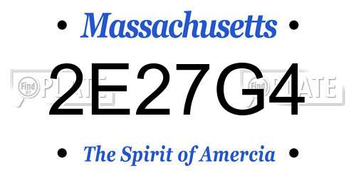 2E27G4 Massachusetts License Plate