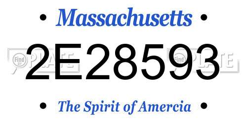 2E28593 Massachusetts License Plate
