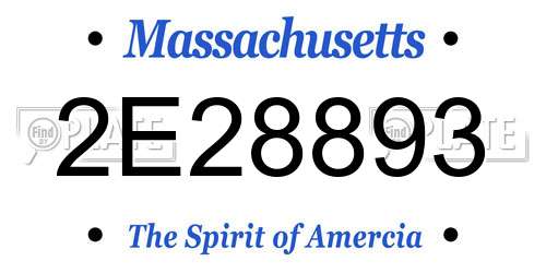 2E28893 Massachusetts License Plate