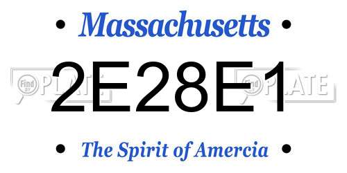 2E28E1 Massachusetts License Plate