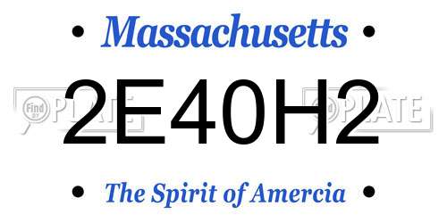 2E40H2 Massachusetts License Plate