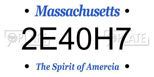 2E40H7 Massachusetts License Plate