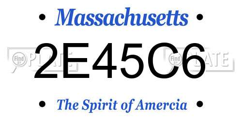 2E45C6 Massachusetts License Plate