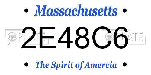 2E48C6 Massachusetts License Plate