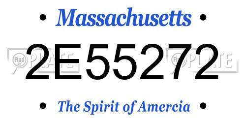 2E55272 Massachusetts License Plate