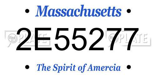2E55277 Massachusetts License Plate