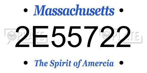 2E55722 Massachusetts License Plate