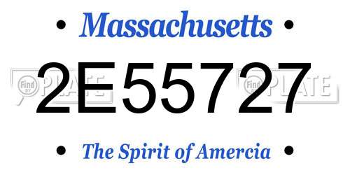 2E55727 Massachusetts License Plate