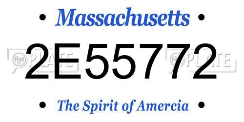 2E55772 Massachusetts License Plate