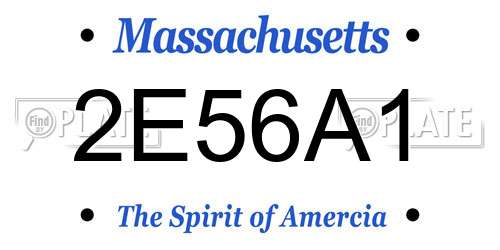 2E56A1 Massachusetts License Plate