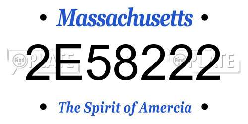 2E58222 Massachusetts License Plate