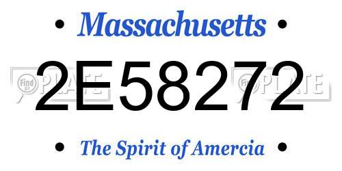 2E58272 Massachusetts License Plate