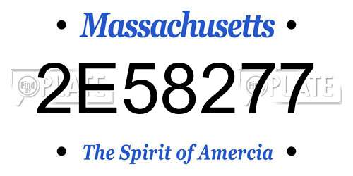 2E58277 Massachusetts License Plate