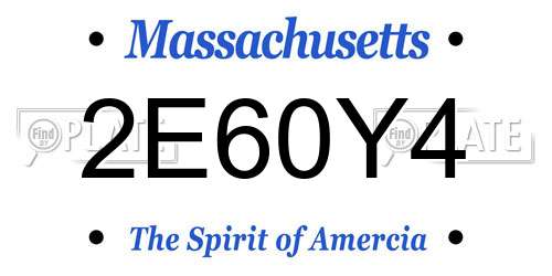 2E60Y4 Massachusetts License Plate