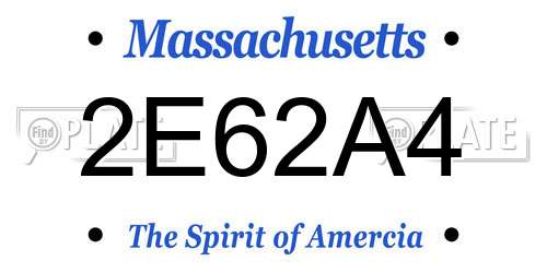 2E62A4 Massachusetts License Plate